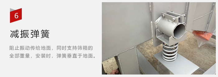 減振彈簧為減少篩箱與支撐裝置之間的摩擦而產(chǎn)生。